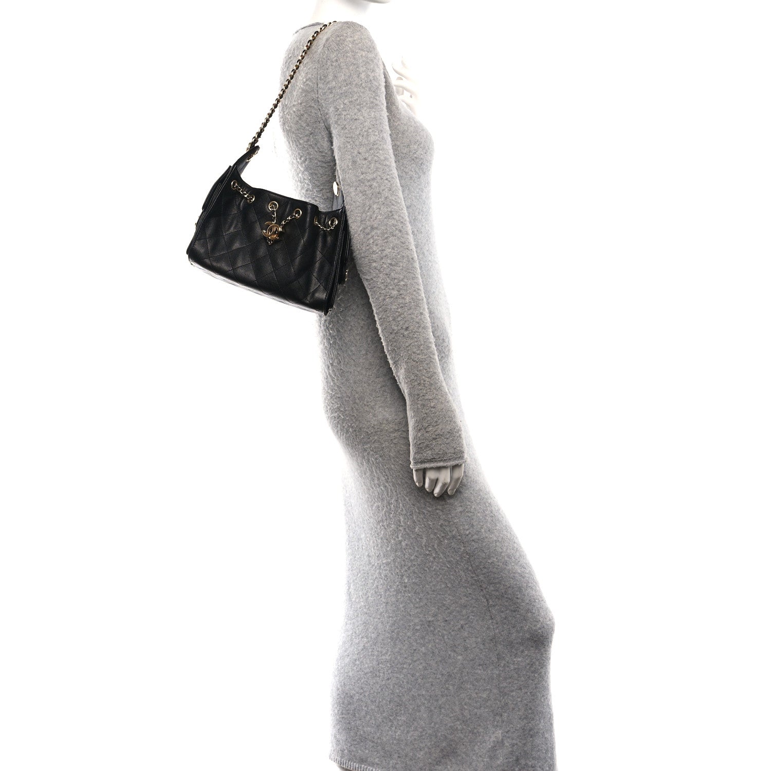 Caviar Quilted Mini Chanel 25 Handbag Black