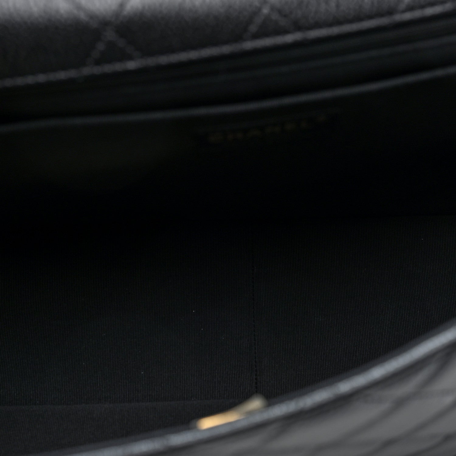 Grained Calfskin Quilted XXL Travel Flap Bag Black