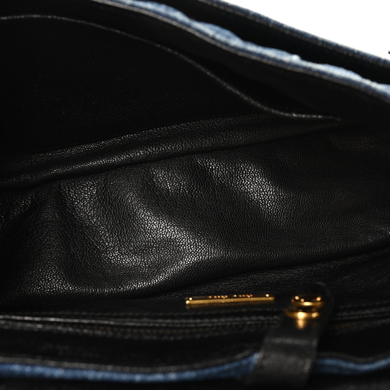 Denim Matelasse Biker Shoulder Bag Avio