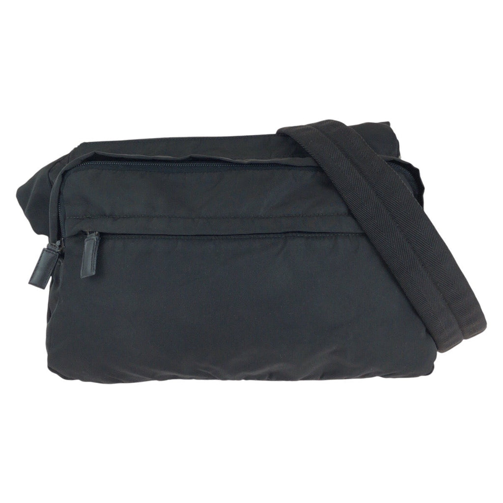 Prada Tessuto Triangle Logo Plate Nylon Shoulder Bag