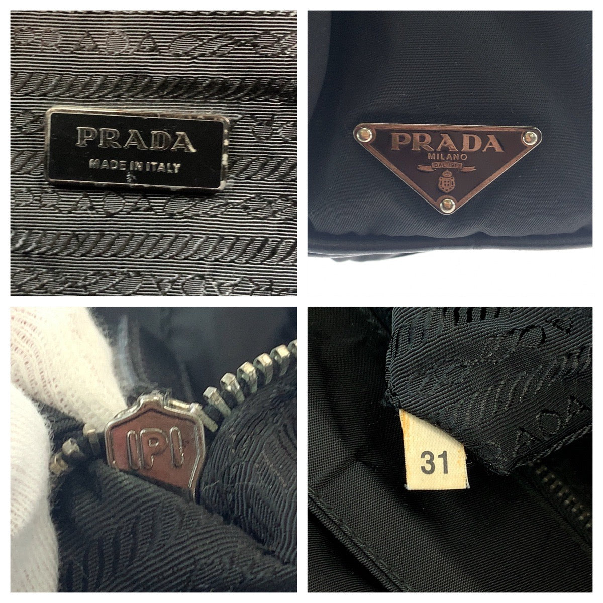 Prada Tessuto Triangle Logo Plate Nylon Shoulder Bag