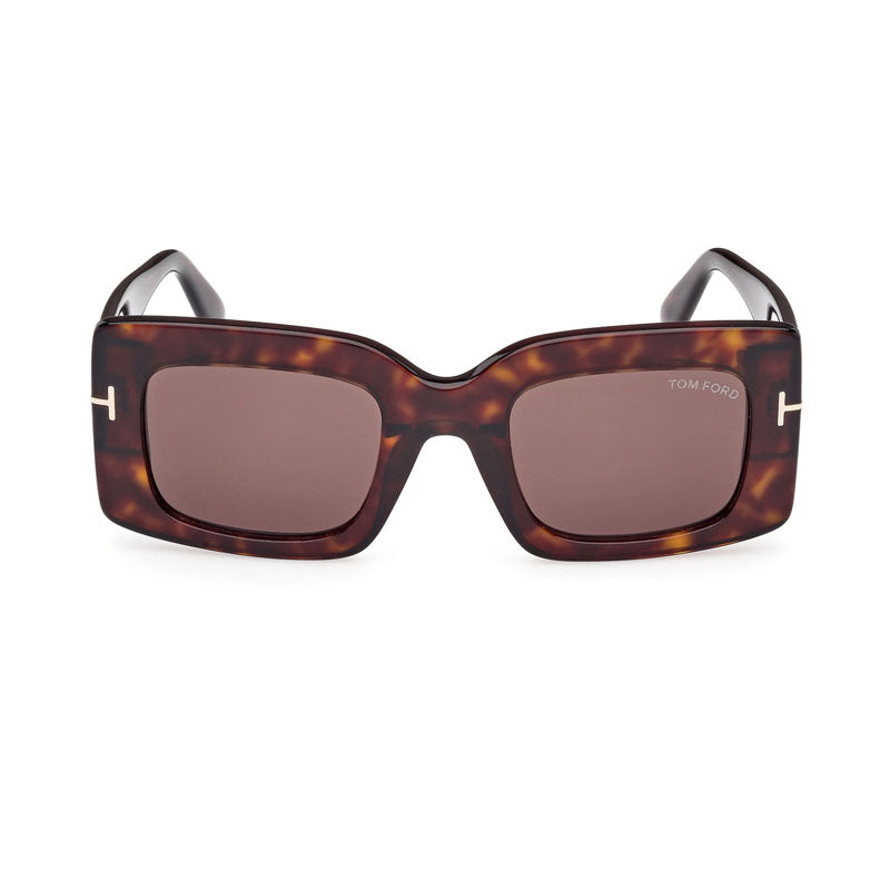 Tom Ford Sunglasses Square Full Rim, Dark Havana Frame and Brown Lens FT118852E