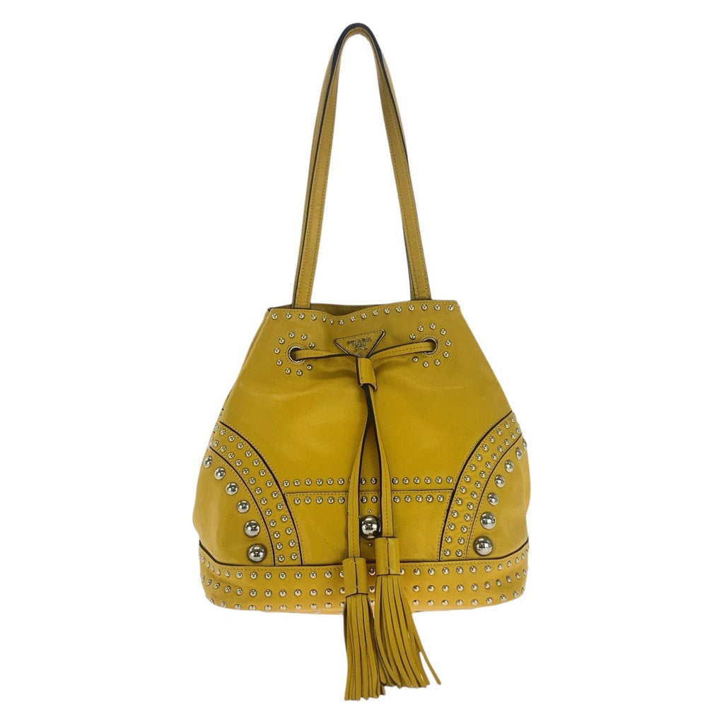 Prada Leather Triangle Logo Plate Shoulder Bag 501938