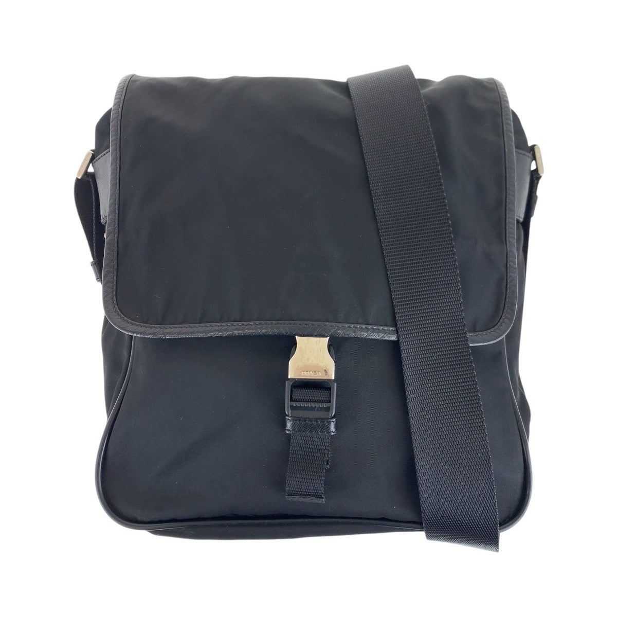 Prada Tessuto Saffiano Triangle Logo Plate Nylon/Leather Shoulder Bag 502060