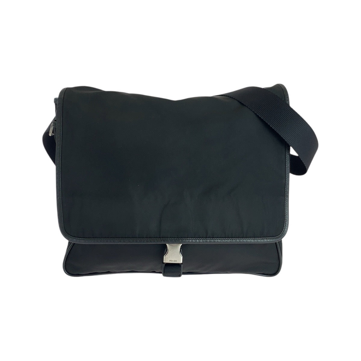 Prada Tessuto Triangle Logo Plate Nylon/Leather Shoulder Bag 502517