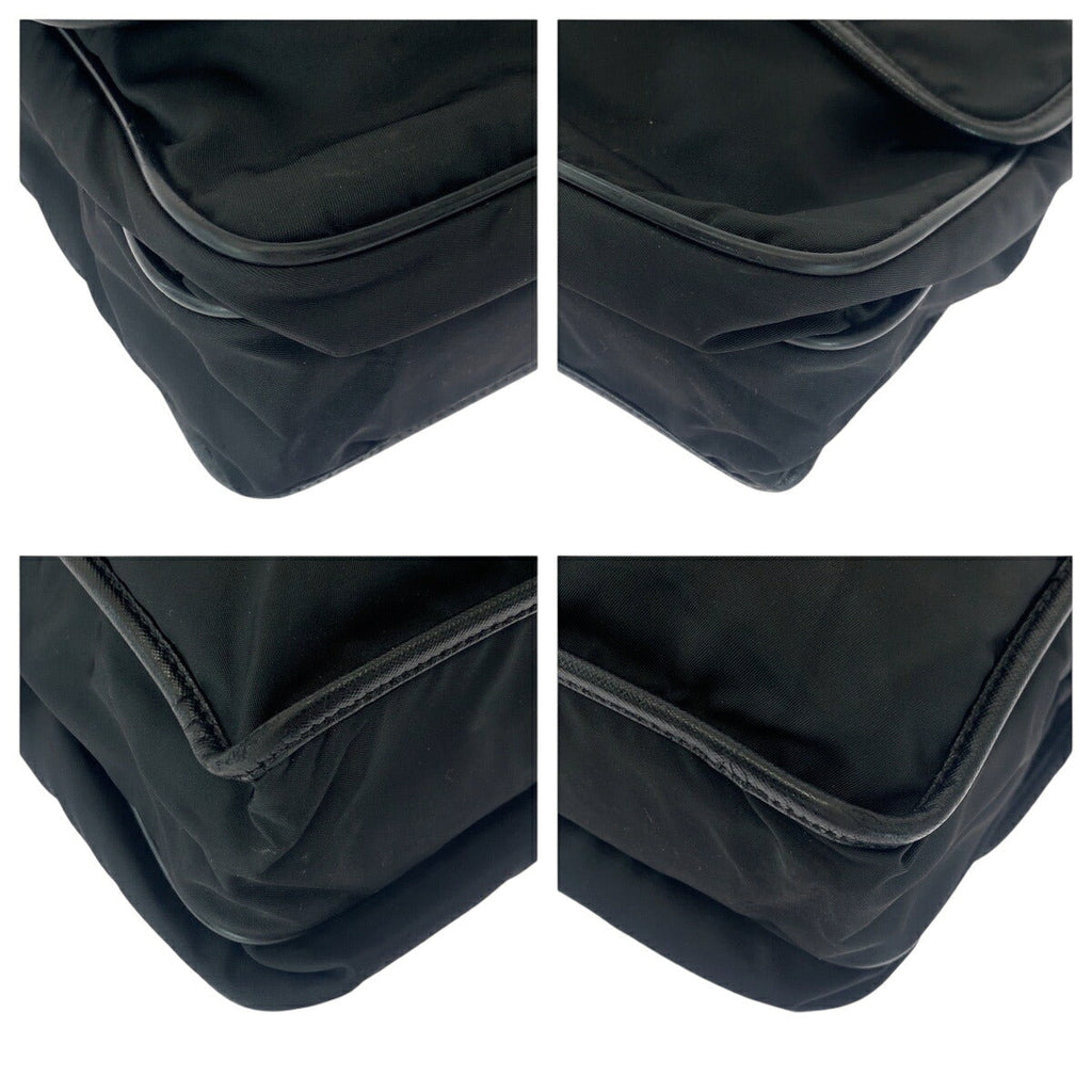 Prada Tessuto Triangle Logo Plate Nylon Shoulder Bag