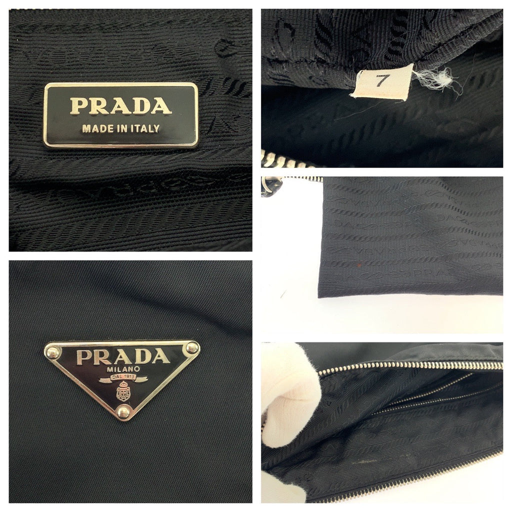 Prada Tessuto Triangle Logo Plate Nylon Shoulder Bag