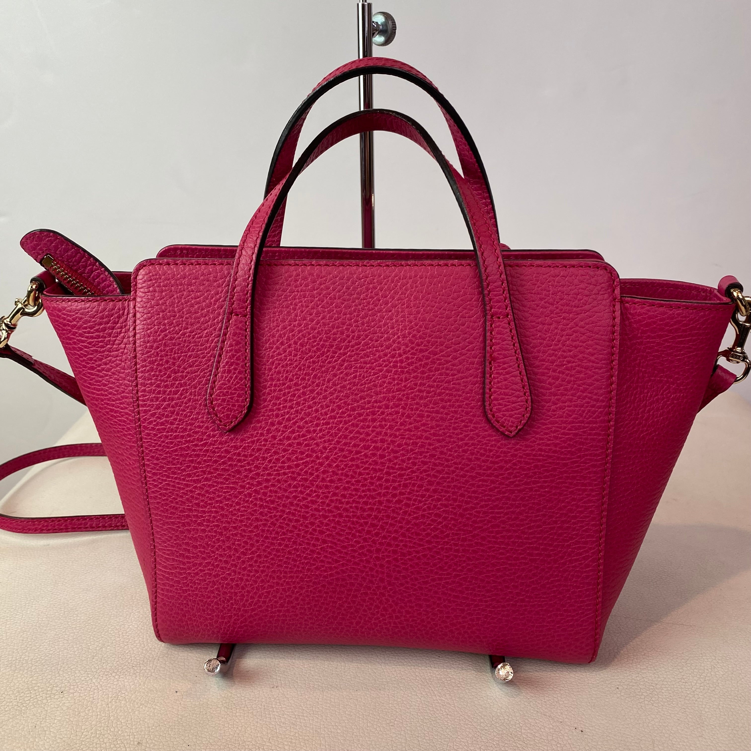 GUCCI Small Leather Swing Tote Crossbody Pink NWOT