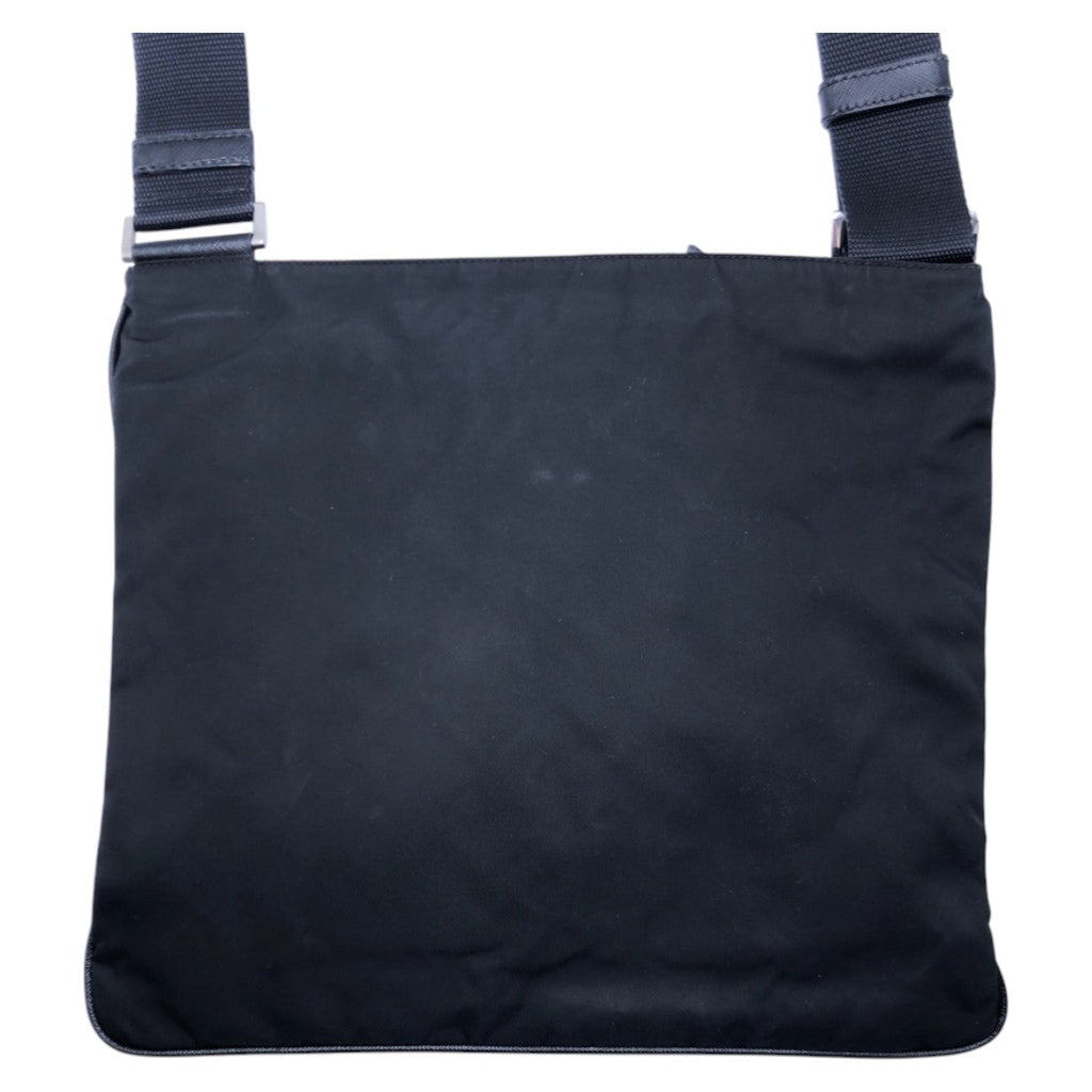 Prada Tessuto Triangle Logo Plate Nylon Shoulder Bag