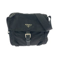 Prada Tessuto Triangle Logo Plate Nylon Shoulder Bag
