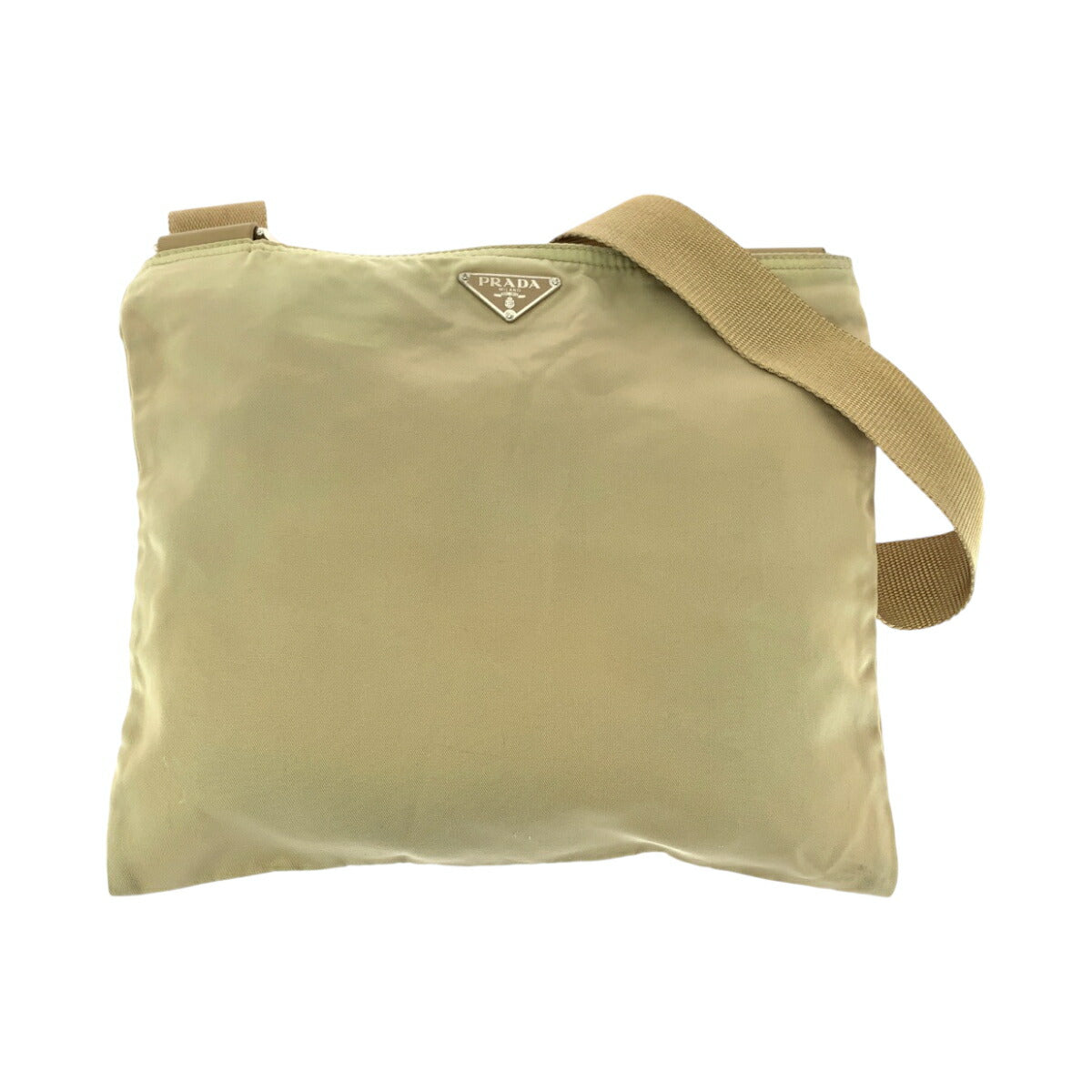 Prada Tessuto Triangle Logo Plate Nylon Shoulder Bag