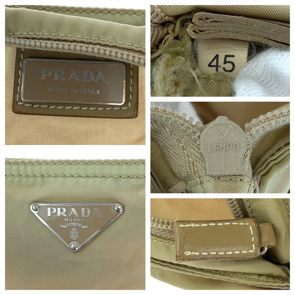Prada Tessuto Triangle Logo Plate Nylon Shoulder Bag