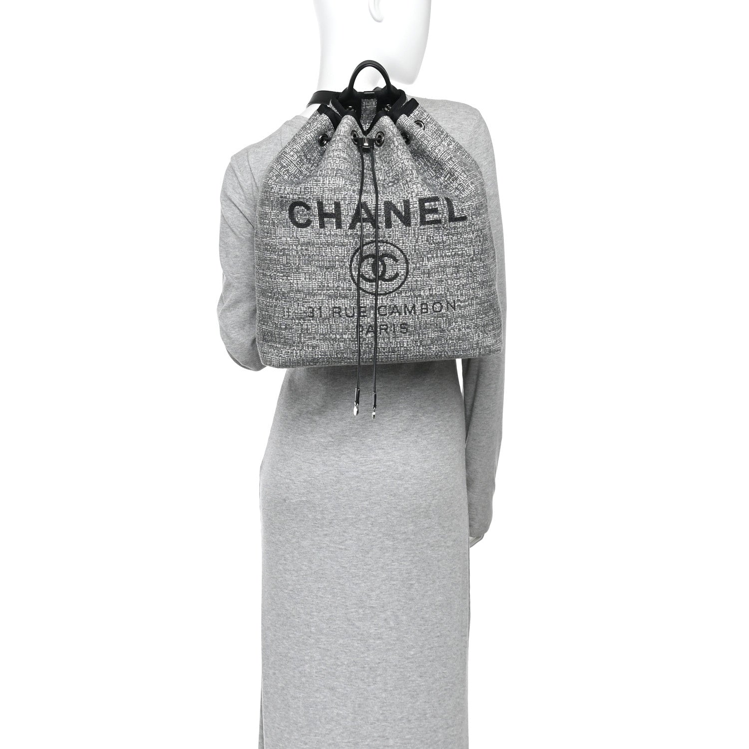 Canvas Large Deauville Backpack Charcoal