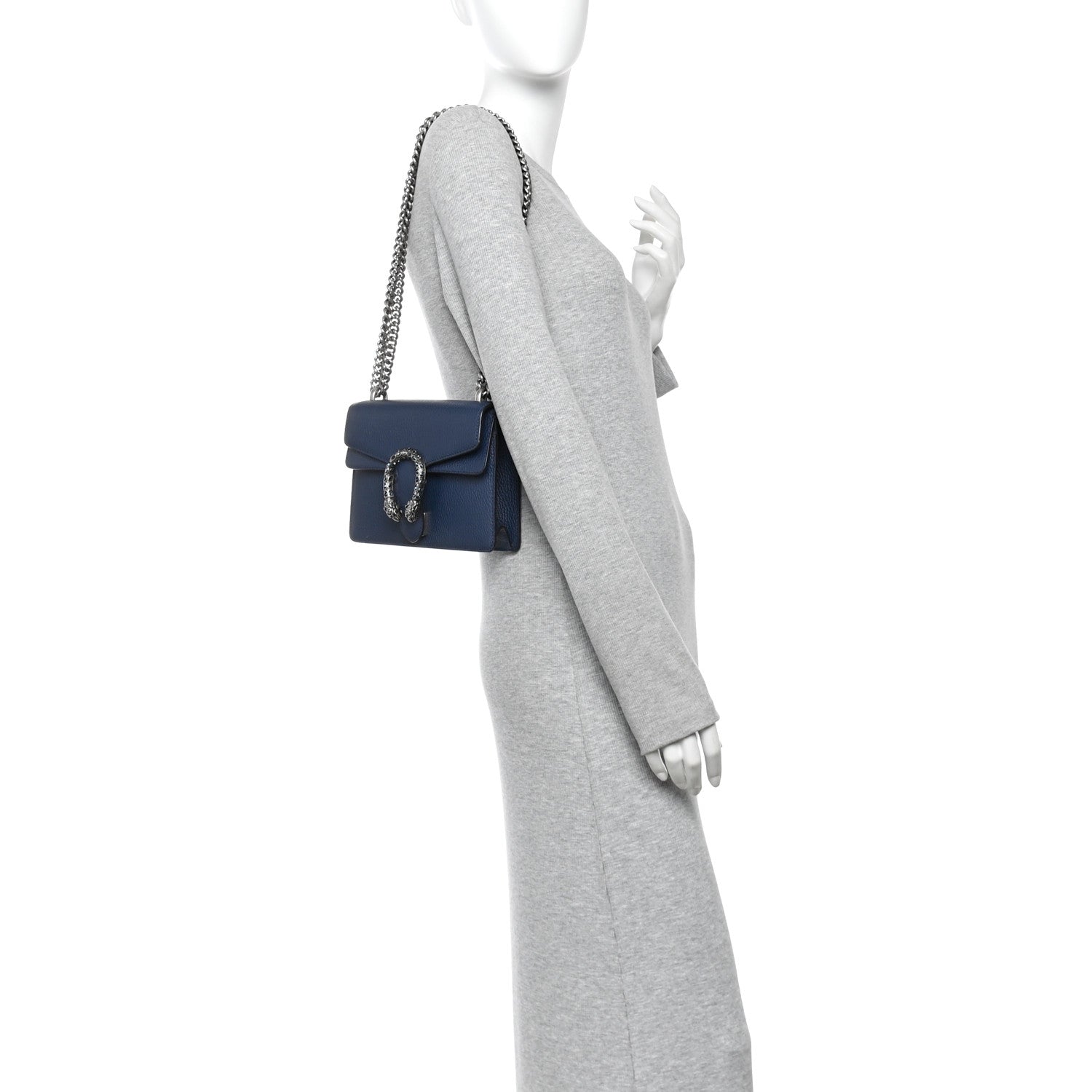 Dollar Calfskin Crystal Mini Dionysus Shoulder Bag Blue Agata Montana Sapphire