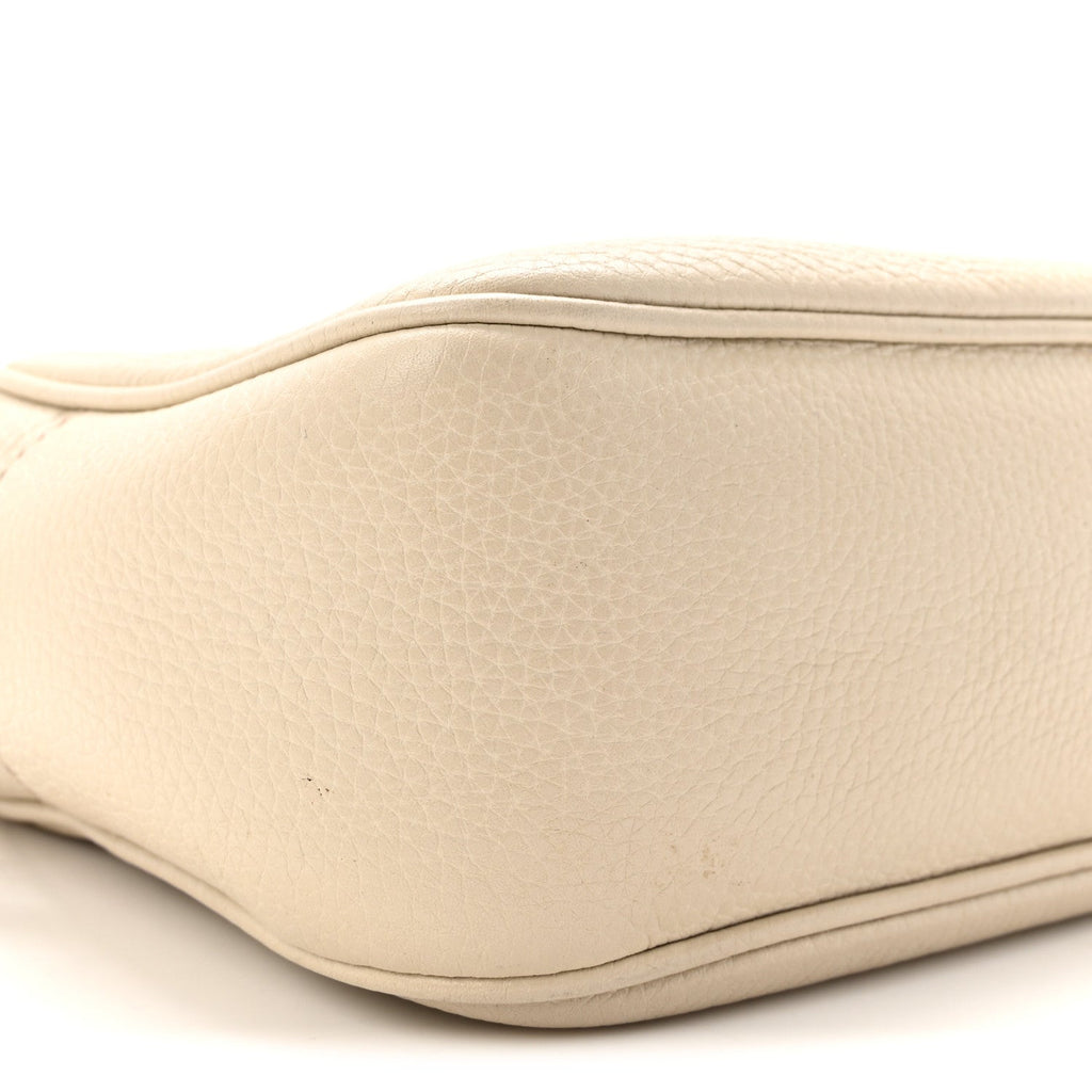Pebbled Calfskin Small Soho Disco Bag Off White