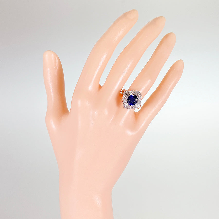 Ring Platinum Blue Sapphire