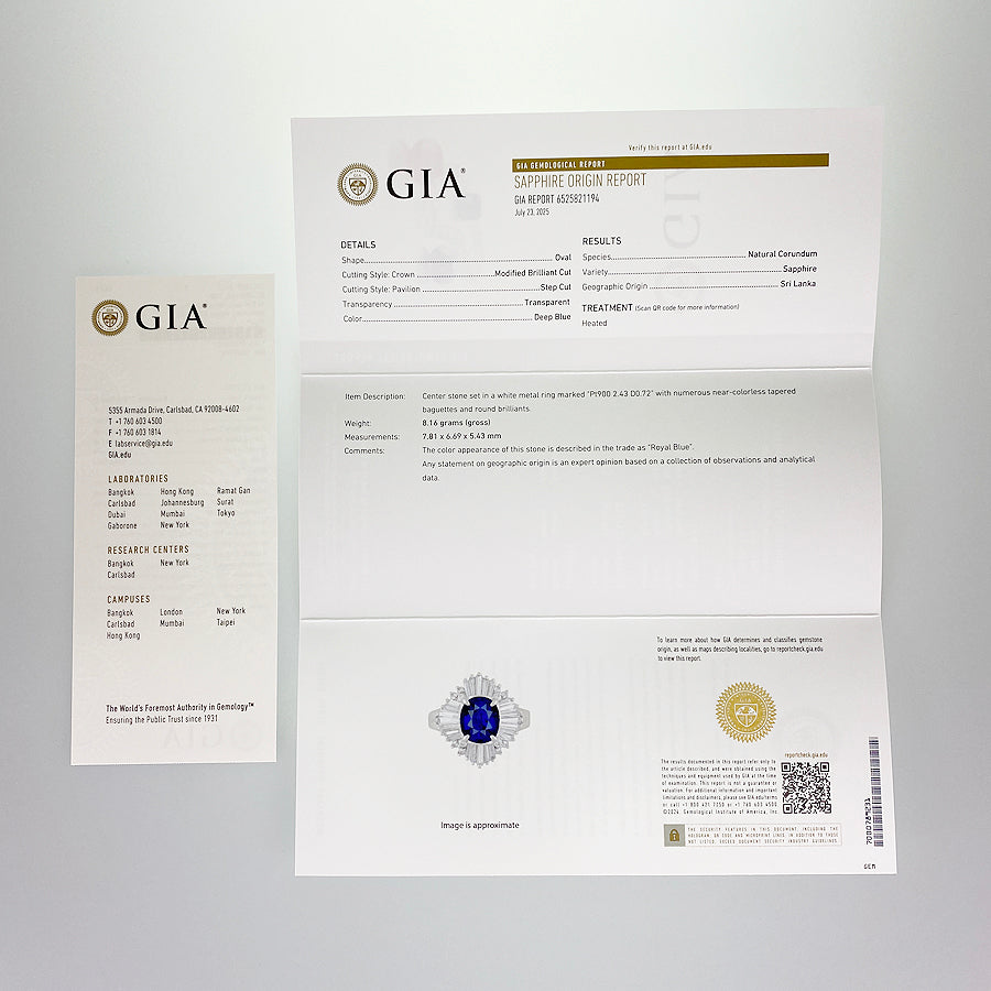 Ring Platinum Blue Sapphire