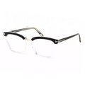 Tom Ford Eyeglasses Square Full Rim, Black Frame and Clear Demo Lenses Lens FT5550-B005