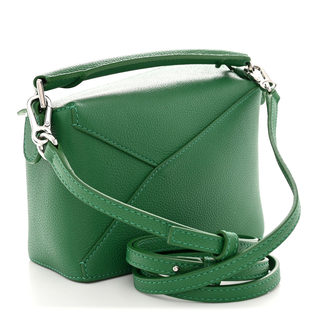 Calfskin Small Puzzle Edge Bag Tropical Green