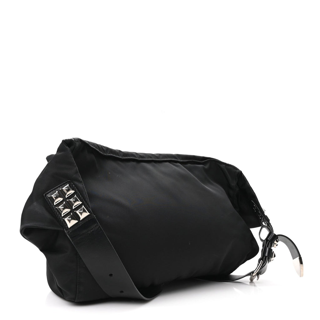 Tessuto Nylon Studded Belt Bag Black