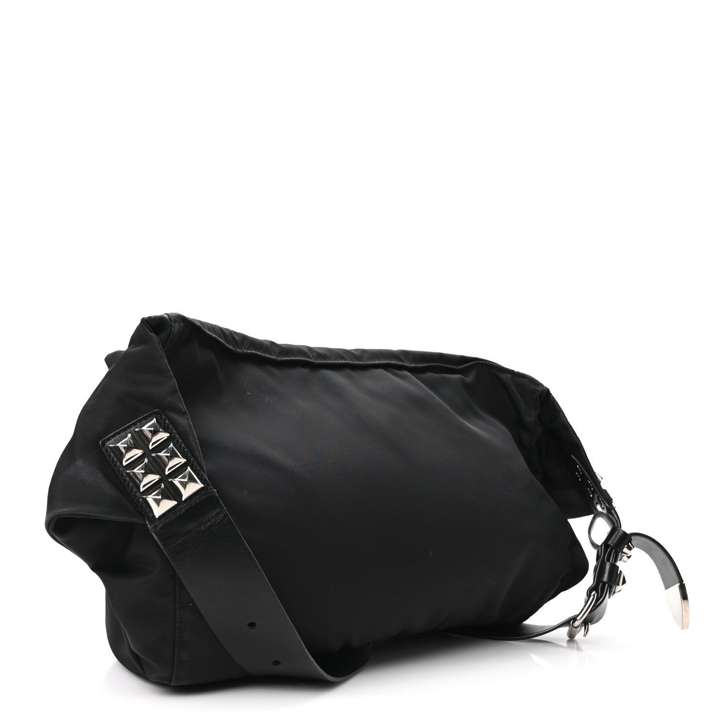 Tessuto Nylon Studded Belt Bag Black