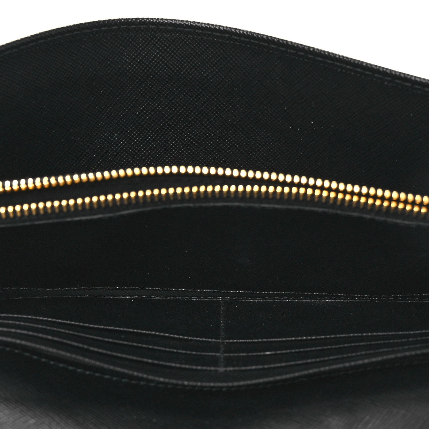 Saffiano Metal Oro Chain Wallet Black