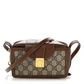 GG Supreme Monogram Mini Clasp Bag Beige Brown