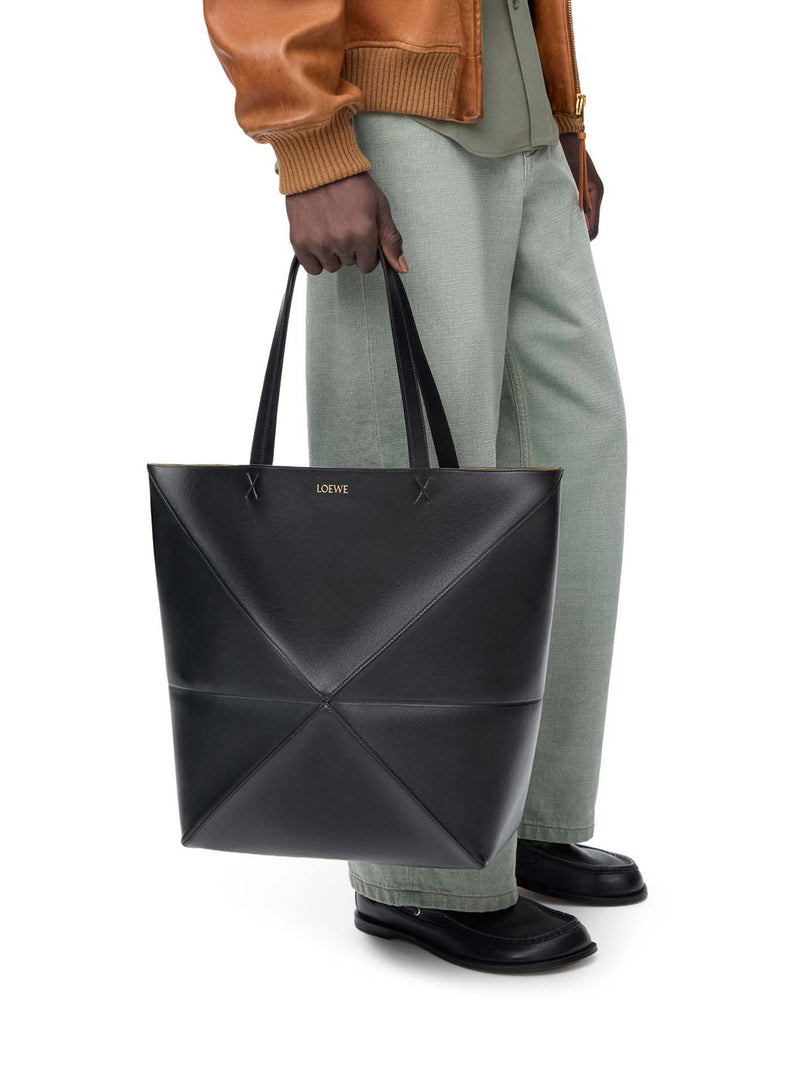 Loewe Men Puzzle Fold Tote Xl Bag In Polished Calfskin
