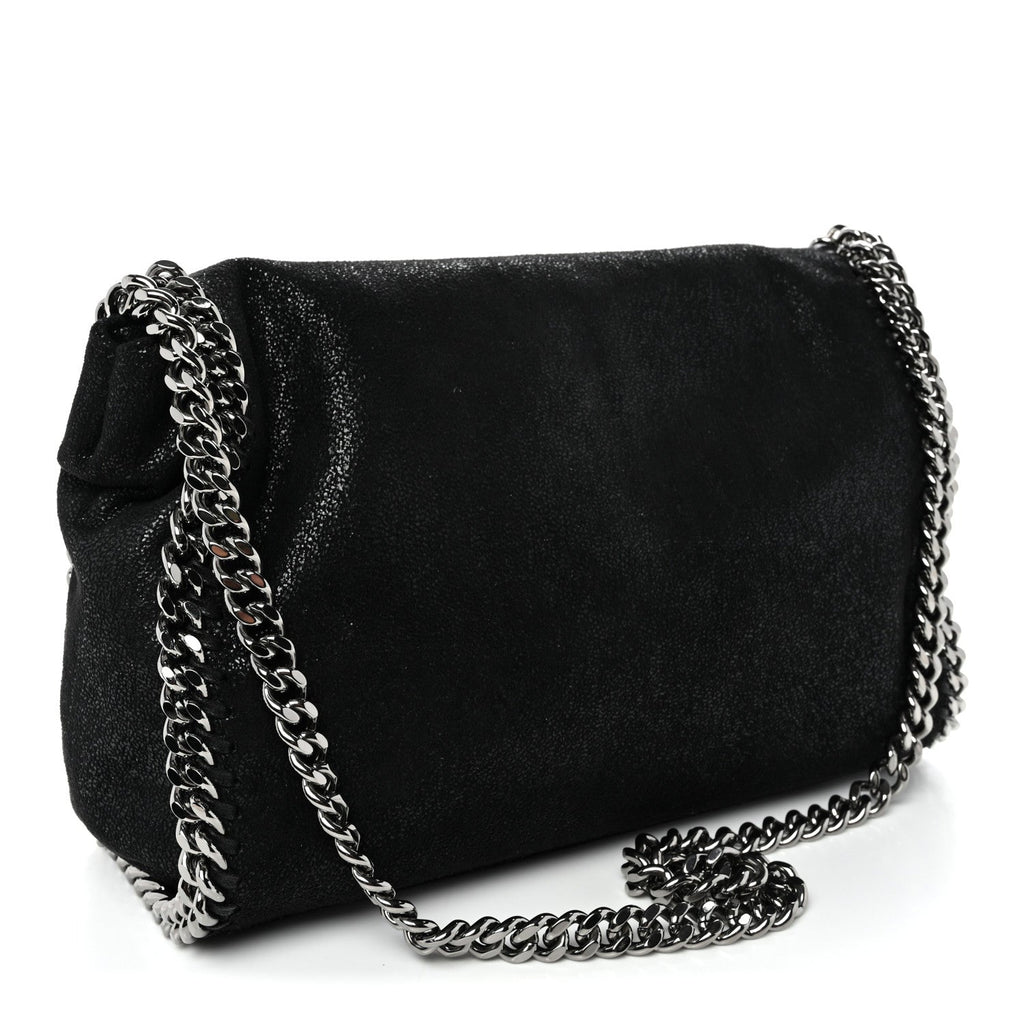 Shaggy Deer Mini Falabella Fold Over Tote Black
