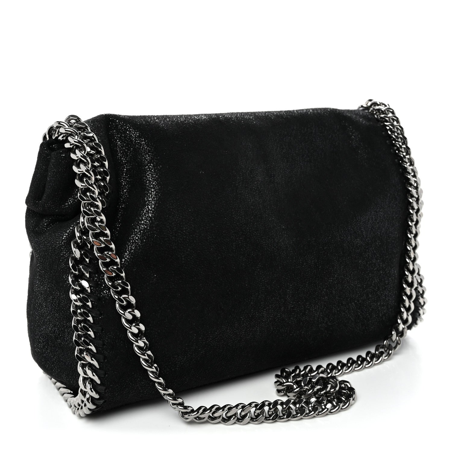 Shaggy Deer Mini Falabella Fold Over Tote Black