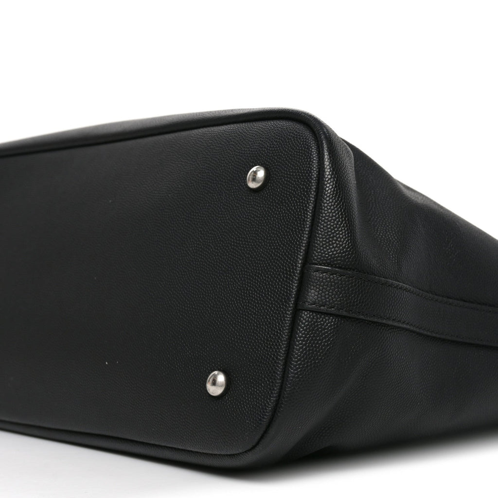 Calfskin Large Coco Eyelets Shopping Tote Black
