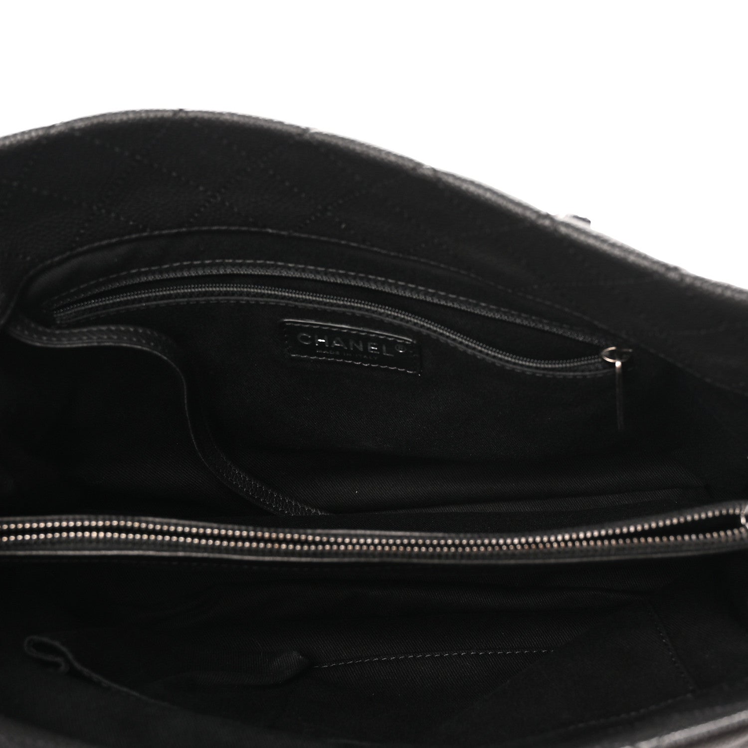 Caviar Quilted Shopping Tote Black Black
