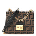 Vitello Liberty Bi-Color FF 1974 Embossed Small Kan U Shoulder Bag Maya Black