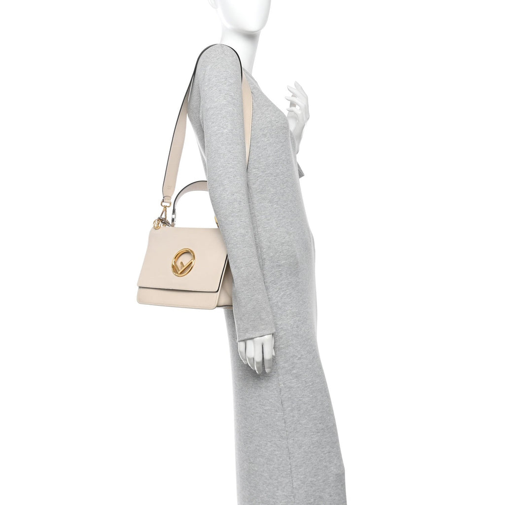 Vitello Century Opaco F is Fendi Kan I Shoulder Bag White