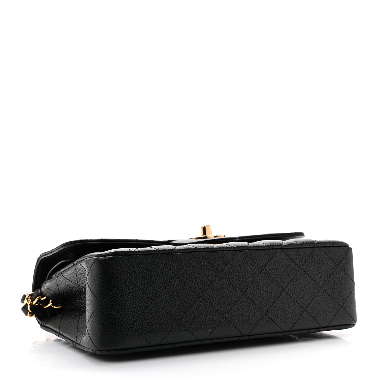 Caviar Quilted Small Double Flap Black