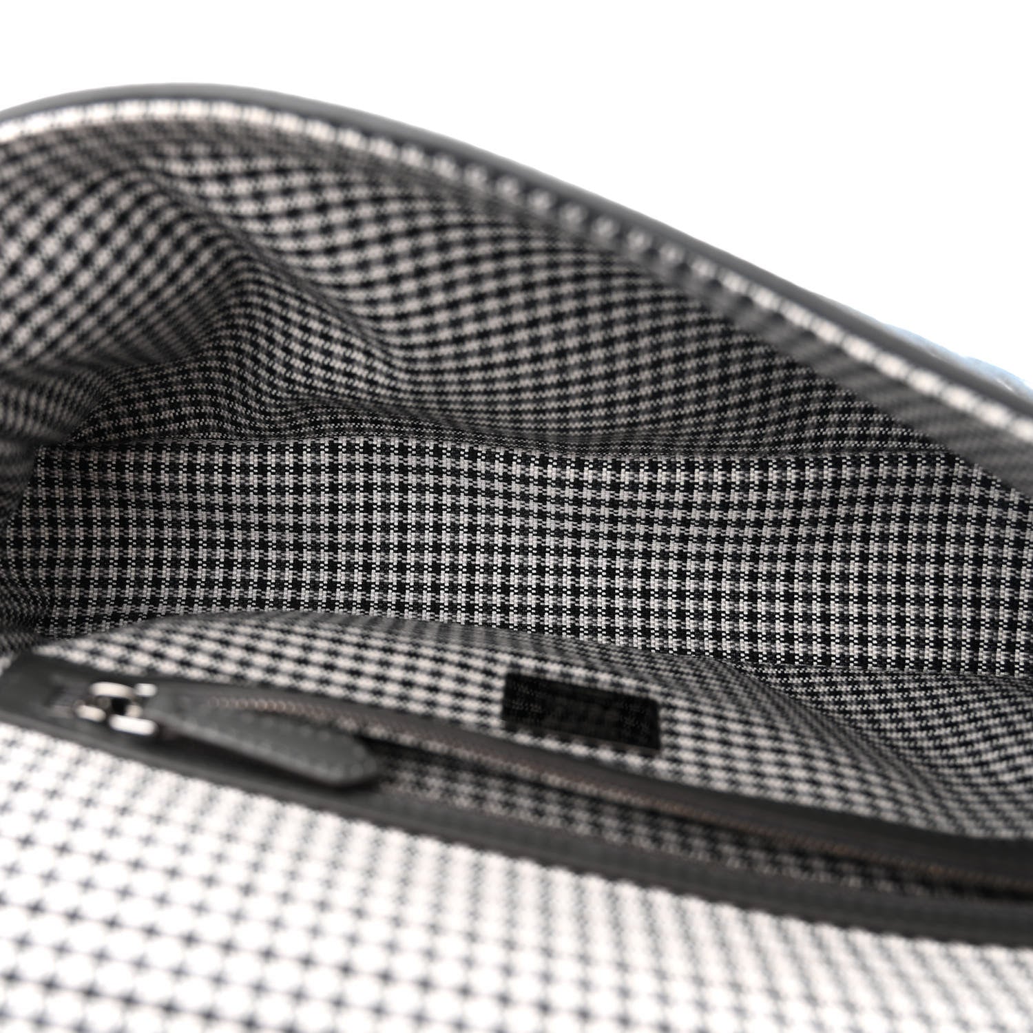 Wool Vitello King Houndstooth FF Embroidered Baguette Grigio Anthracite