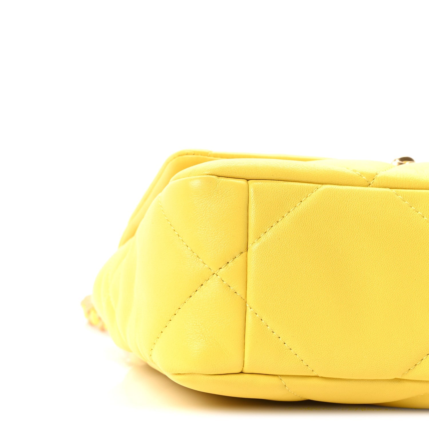 Lambskin Quilted Medium Chanel 19 Flap Yellow