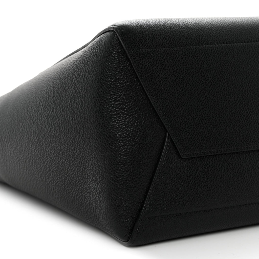 Soft Grained Calfskin Sangle Bucket Bag Black