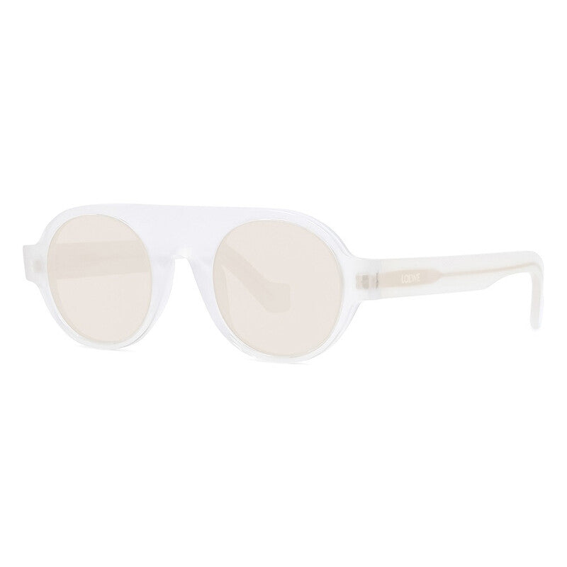Loewe Sunglasses Round Full Rim, White Frame and Brown Lens LW40020F21E