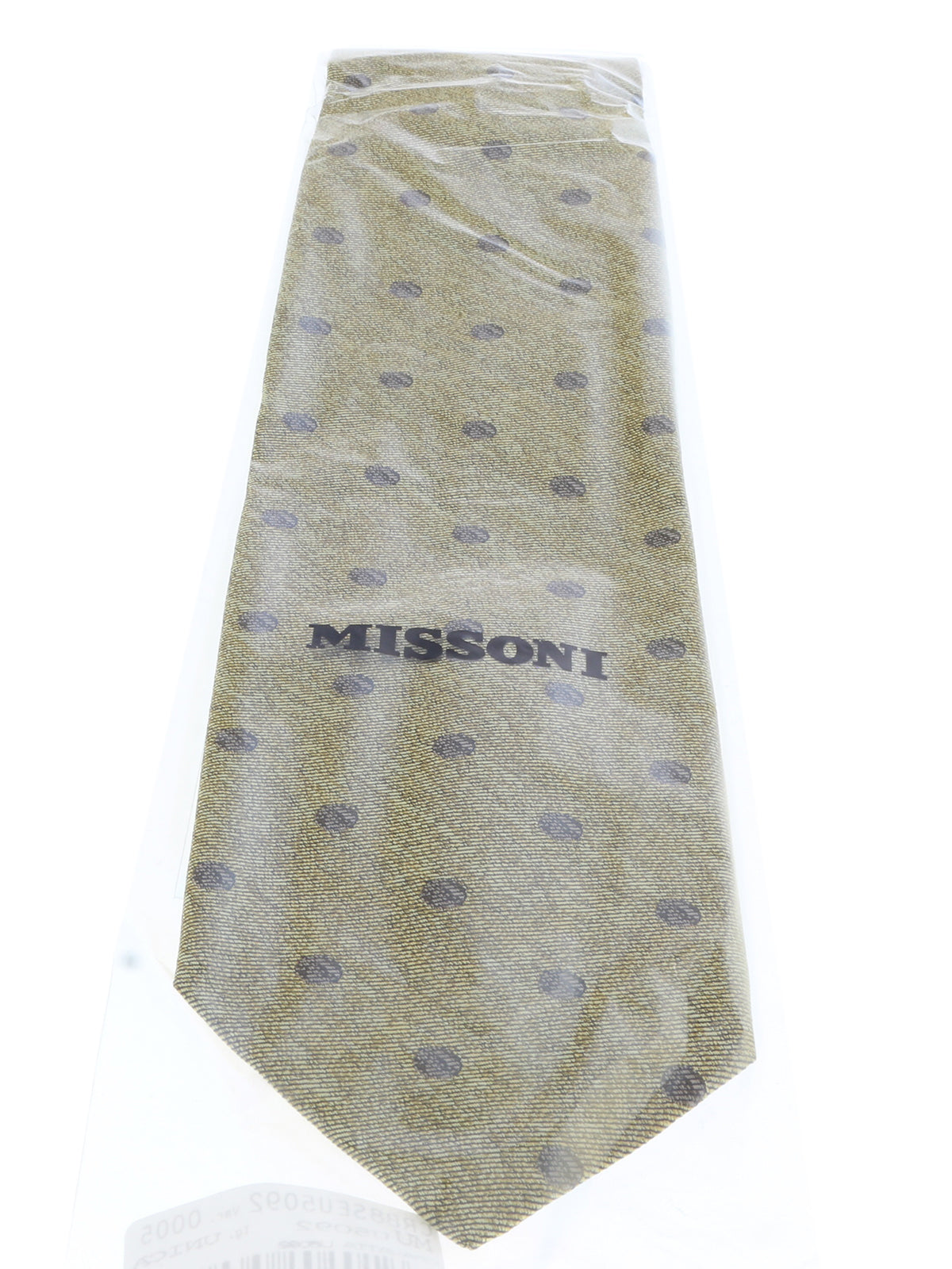 Missoni U5092 Gold/Brown Polka Dot 100% Silk Tie