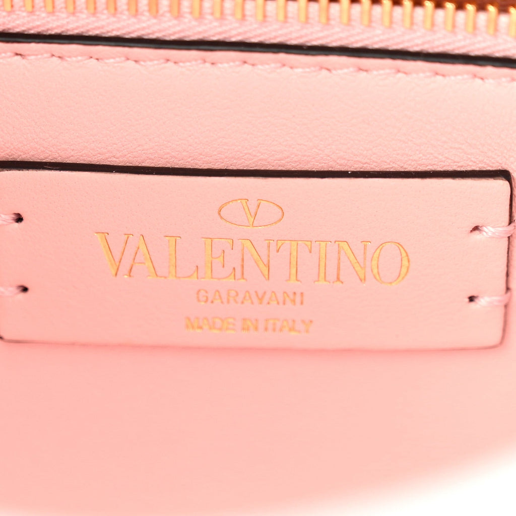 Nappa Enamel Medium Roman Stud Shoulder Bag Rose Quartz