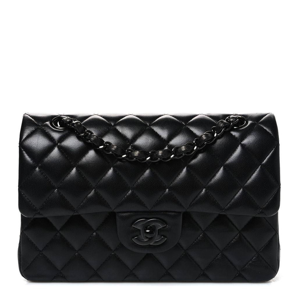 Lambskin Quilted Small Double Flap So Black