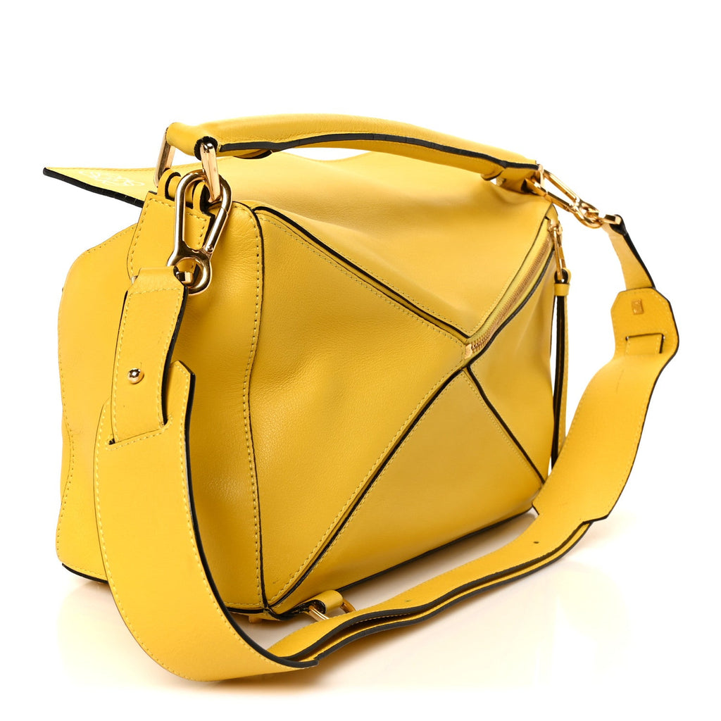 Calfskin Medium Puzzle Bag Yellow