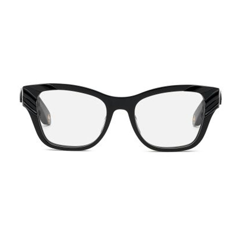 Roberto Cavalli Eyeglasses Rectangle Full Rim, Shiny Black Frame and Clear Demo Lenses Lens VRC025V0700