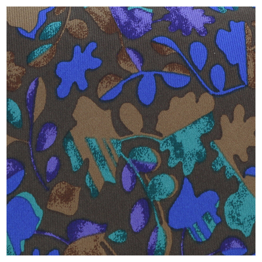Missoni U1444 Brown/Blue Floral 100% Silk Tie