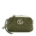 Calfskin Matelasse Aria Small GG Marmont Chain Shoulder Bag Military Wood