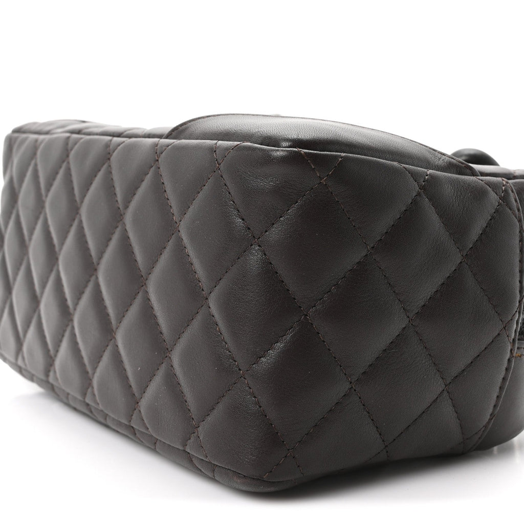 Calfskin Quilted Small Cambon Bowler Dark Brown