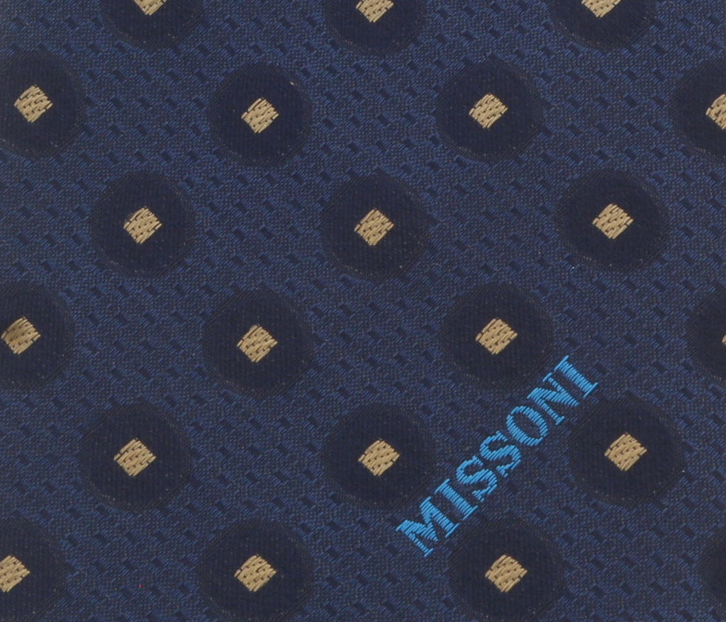 Missoni U5027 Navy  Polka Dot 100% Silk Tie