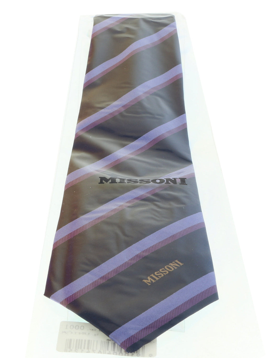 Missoni U5035 Navy/Purple Repp 100% Silk Tie