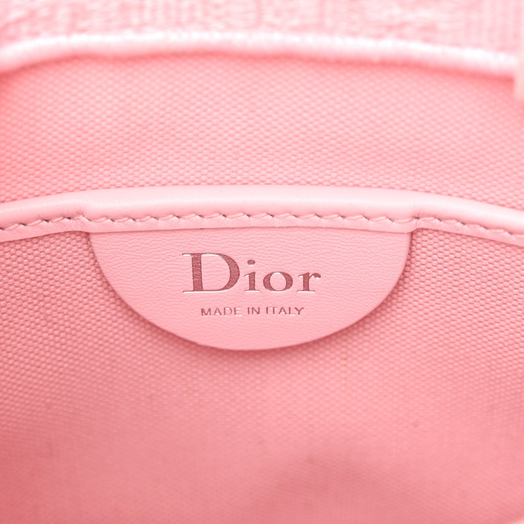 Cotton Toile De Jouy Oblique Embroidered Dior Medaillon Mini Book Tote With Strap Soupir Pink White